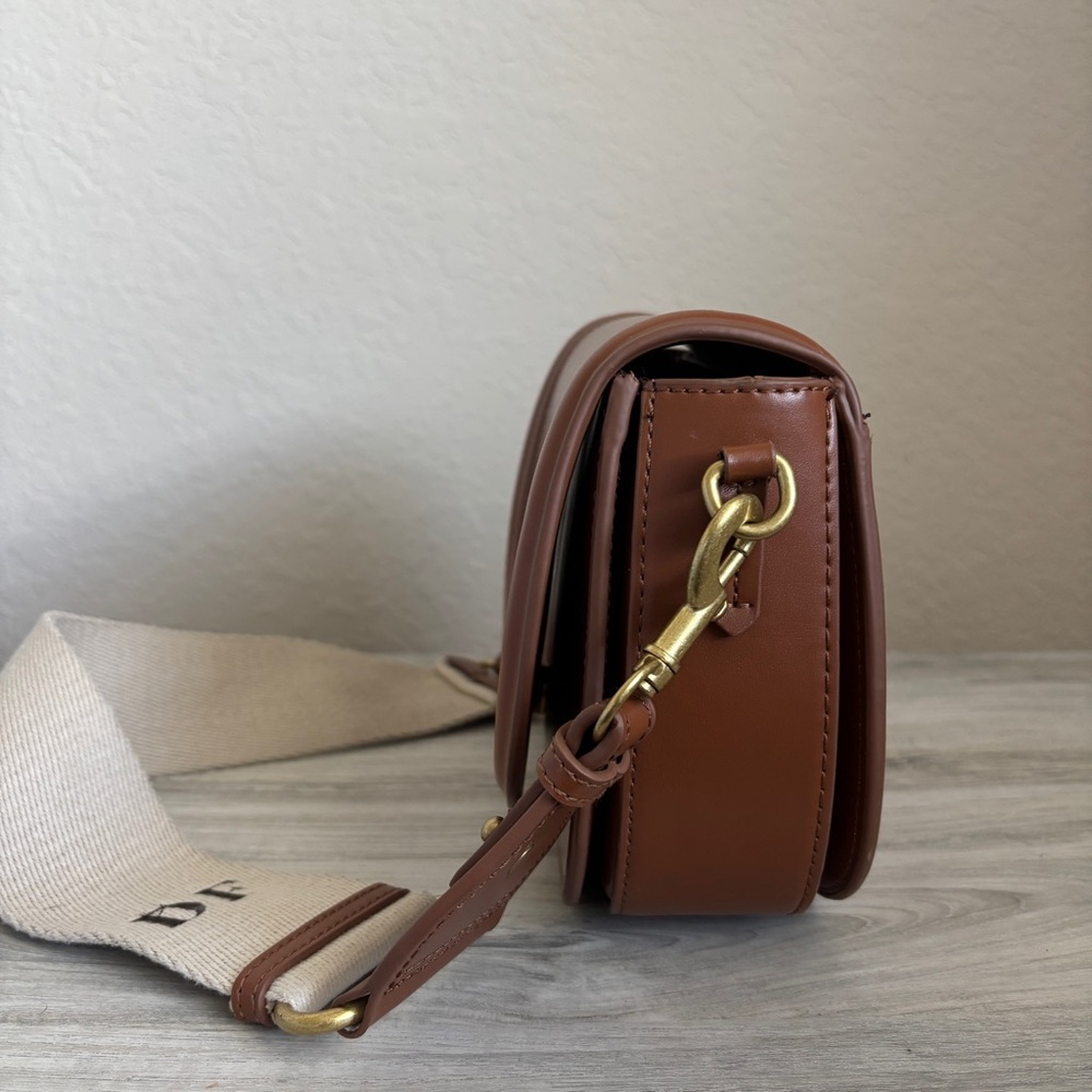 Zara  Crossbody Flap Bag Removable And Adjustable Straps Brown - Picture 3 of 8